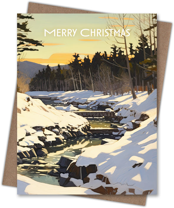 Winter Landscape Creek Christmas Card