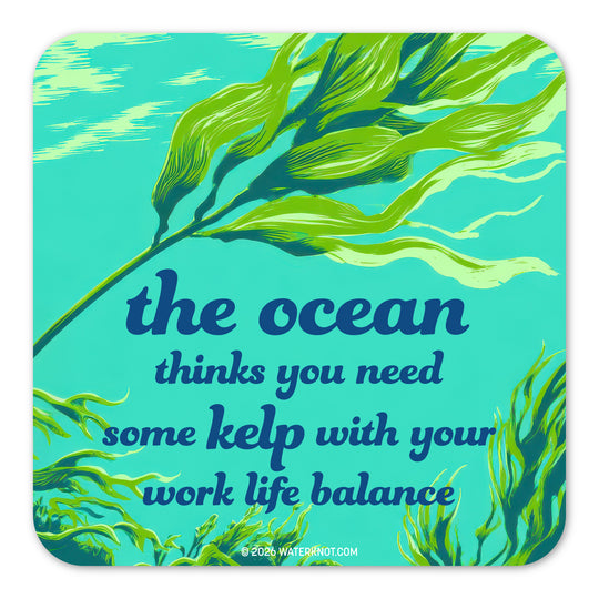 Ocean Doesn't Care - Weatherproof Sticker for Beach Lovers