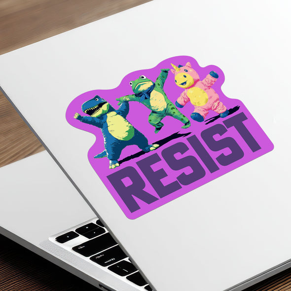 Inflatable Frog, Dinosaur, Unicorn Resist Sticker for Activists