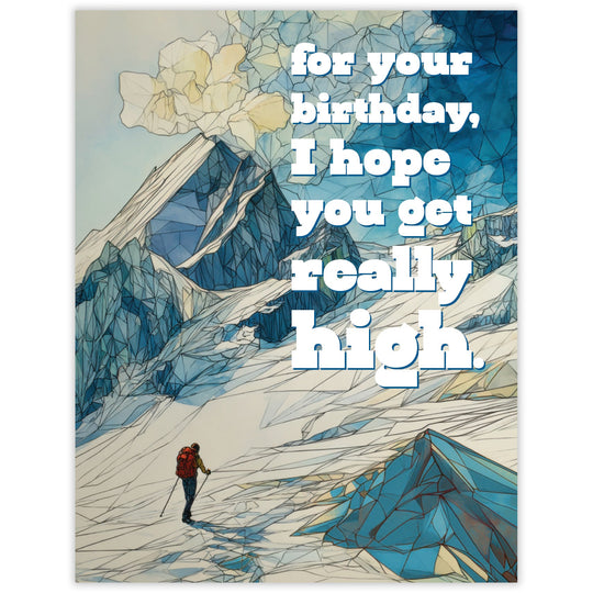 Really High - Recycled Birthday Card for Climbers