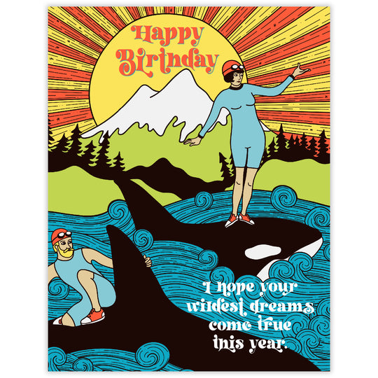 Wildest Dreams - Recycled Birthday Card for Surfers