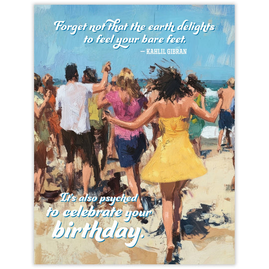 Bare Feet Beach Birthday Card