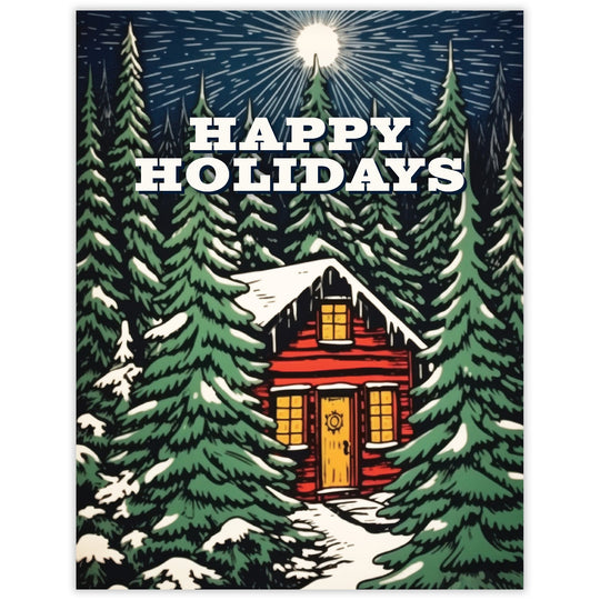 Bright Star Cabin Happy Holidays Card