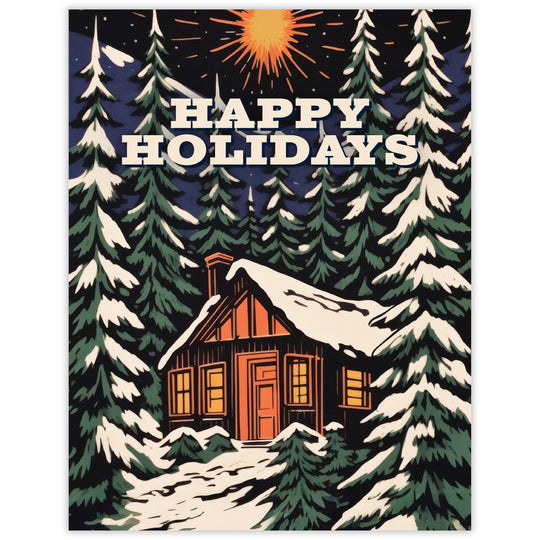Radiant Star Cabin Happy Holidays Card