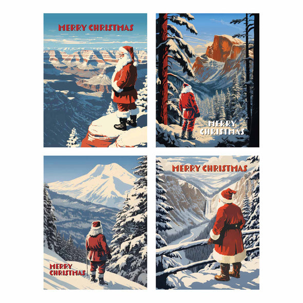 National Parks Santa Christmas Cards Box Set