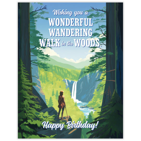 Walk in the Woods - Recycled Birthday Card for Hikers