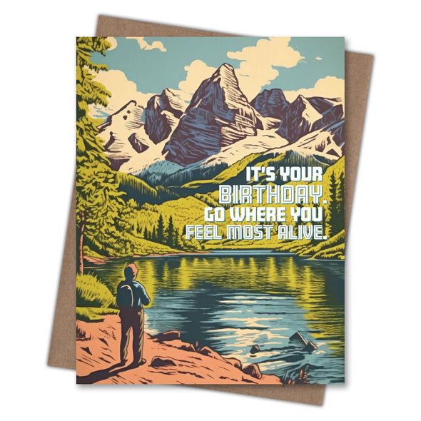 Most Alive - Recycled Birthday Card for Outdoor Adventurers