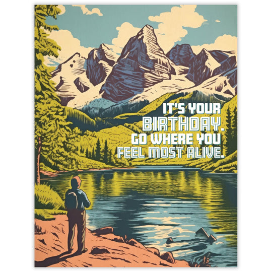 Most Alive - Recycled Birthday Card for Outdoor Adventurers