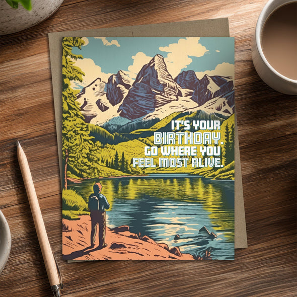 Most Alive - Recycled Birthday Card for Outdoor Adventurers