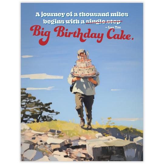 Thousand Miles - Recycled Birthday Card for Hikers