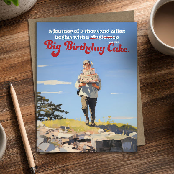 Thousand Miles - Recycled Birthday Card for Hikers