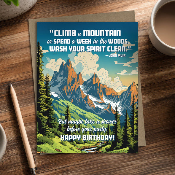 Take a Shower - Recycled Birthday Card for Nature Lovers