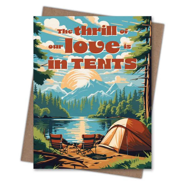 Love Is In Tents - Recycled Love Card for Outdoor Couples