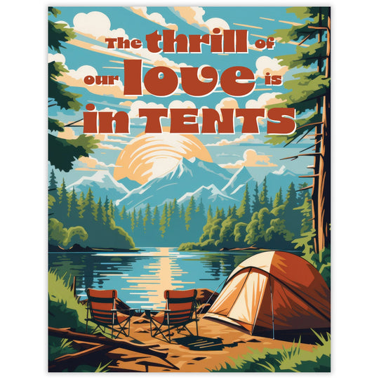 Love Is In Tents - Recycled Love Card for Outdoor Couples