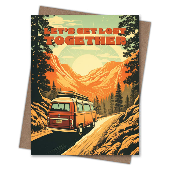 Let's Get Lost - Recycled Love Card for Van Life Adventurers