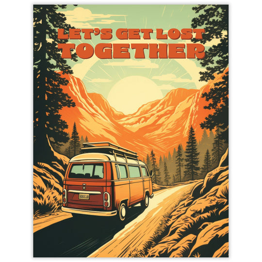 Let's Get Lost - Recycled Love Card for Van Life Adventurers