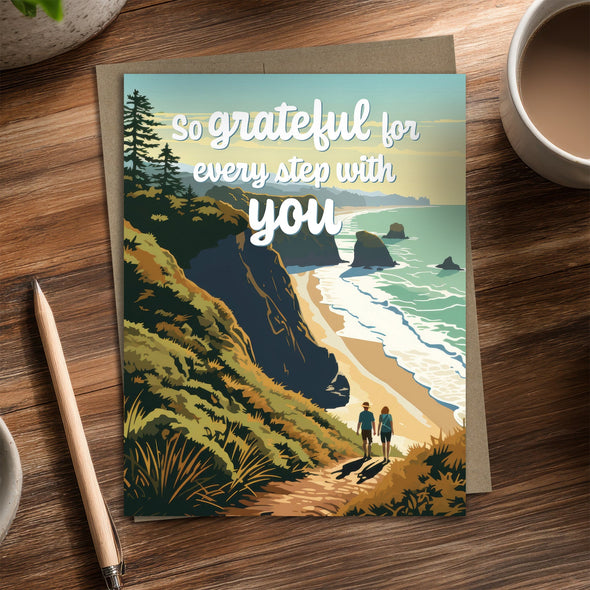 Every Step - Recycled Love Card for Outdoor Couples