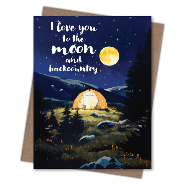 Moon and Backcountry - Recycled Love Card for Backpackers