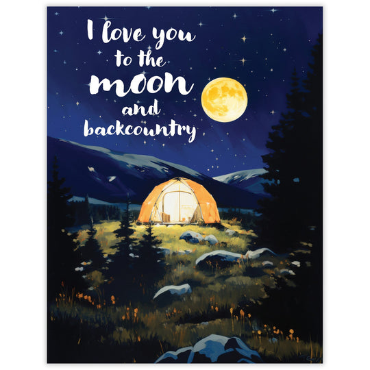 Moon and Backcountry - Recycled Love Card for Backpackers