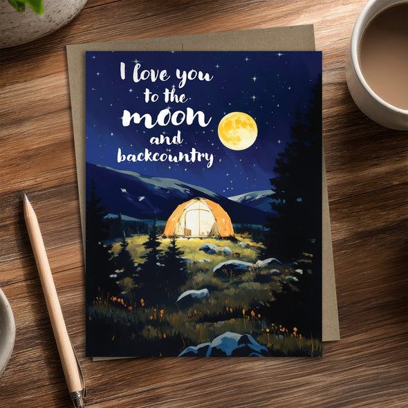 Moon and Backcountry - Recycled Love Card for Backpackers