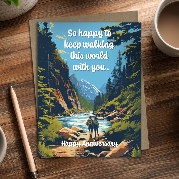 Walking This World - Recycled Anniversary Card