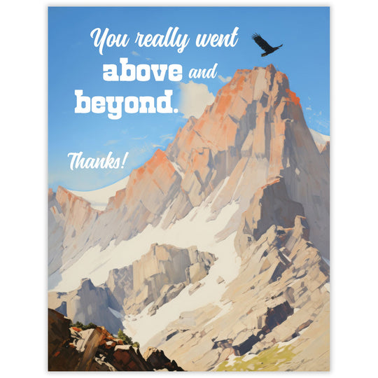 Above and Beyond - Recycled Thank You Card