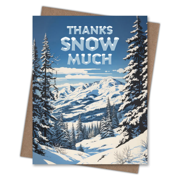 Thanks Snow Much - Recycled Thank You Card for Skiers