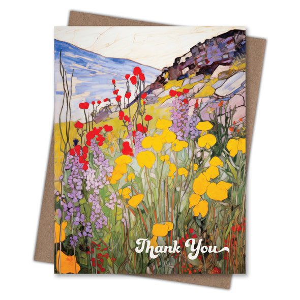 Mountain Wildflowers - Recycled Thank You Card