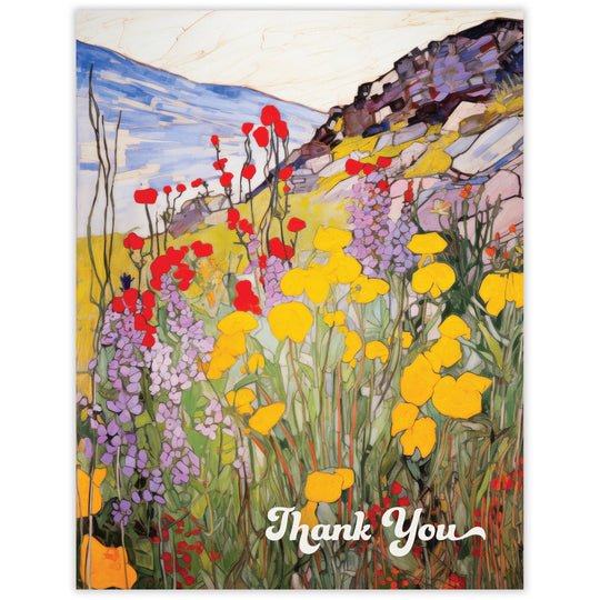 Mountain Wildflowers - Recycled Thank You Card