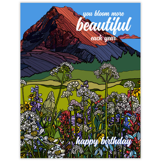 Beautiful Bloom - Recycled Birthday Card for Hikers
