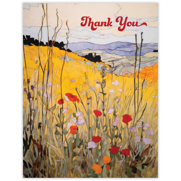 Golden Meadow Wildflowers - Recycled Thank You Card
