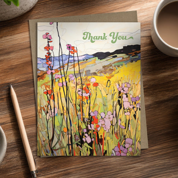 Wildflower Bouquet - Recycled Thank You Card