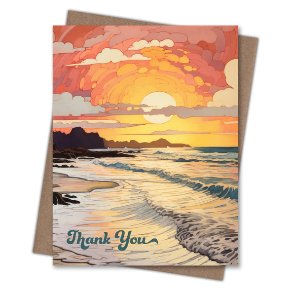 Sunrise Waves - Recycled Thank You Card