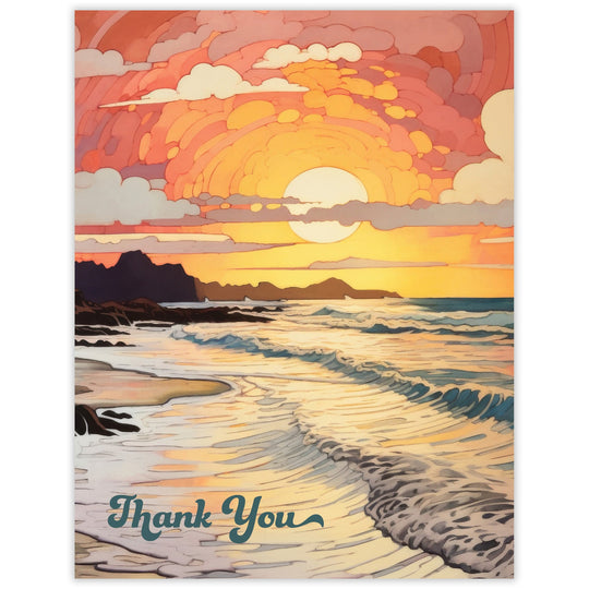 Sunrise Waves - Recycled Thank You Card