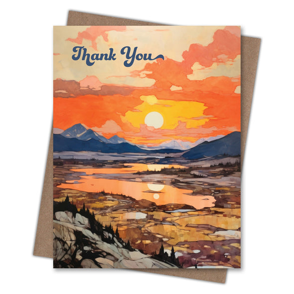 Sunrise Mountains - Recycled Thank You Card