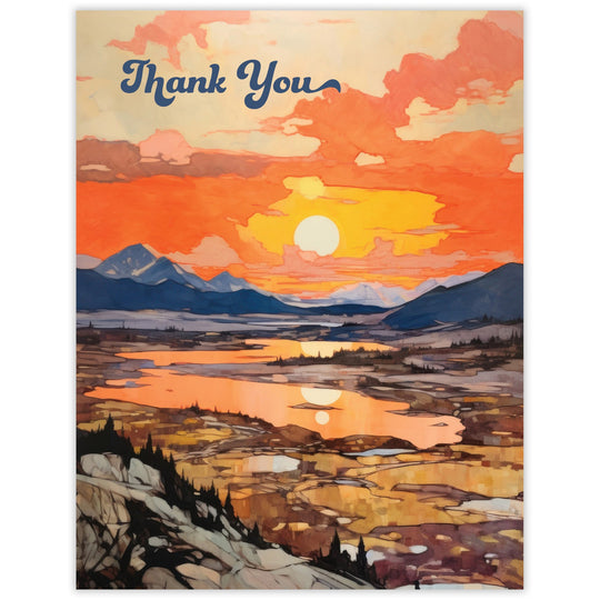 Sunrise Mountains - Recycled Thank You Card