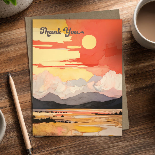 Sunrise Marsh - Recycled Thank You Card