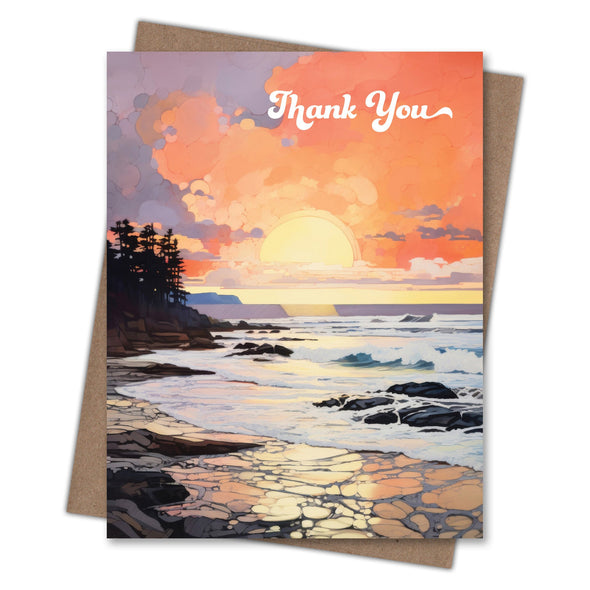 Sunrise Seashore - Recycled Thank You Card