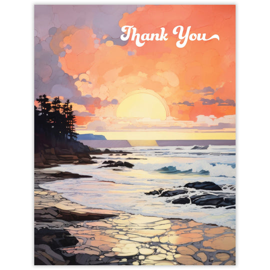 Sunrise Seashore - Recycled Thank You Card