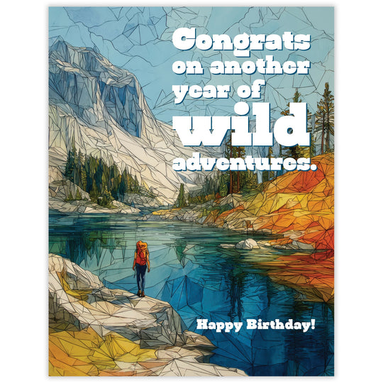 Wild Adventure - Recycled Birthday Card for Hikers
