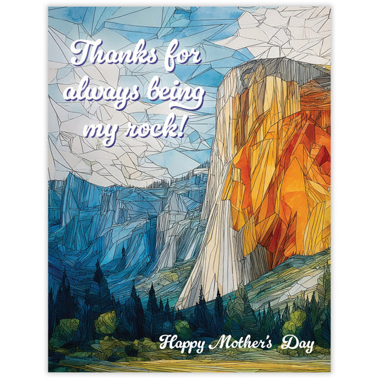Thanks for Being My Rock - Recycled Mother's Day Card for Nature Loving Moms
