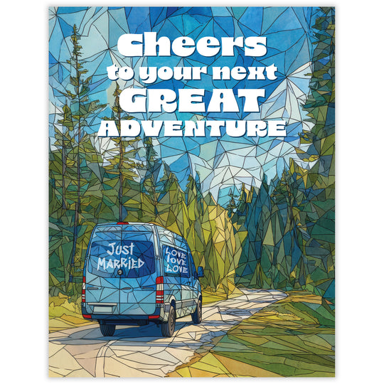 Next Great Adventure - Recycled Wedding Card for Camp Loving Newlyweds