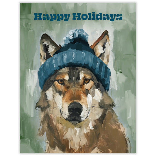 Wolf Happy Holidays Card