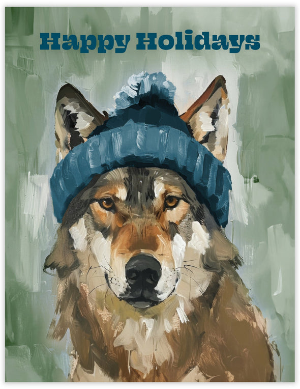 Wolf Happy Holidays Card