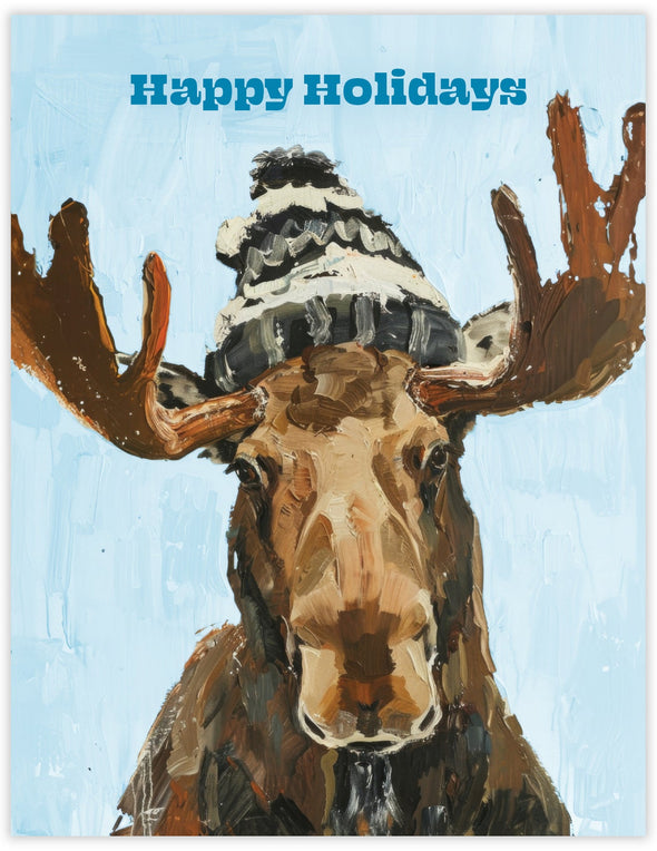 Moose Happy Holidays Card