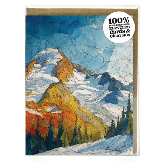 Geometric Mountains - Recycled Notecard Box Set for Outdoor Enthusiasts