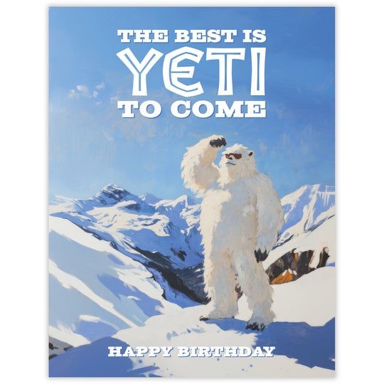 Best Yeti - Recycled Birthday Card for Skiers and Snowboarders