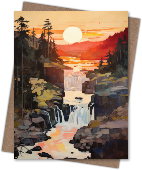 Sunrise Falls Blank Notecard