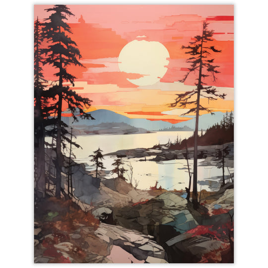 Sunrise Lake Blank Notecard