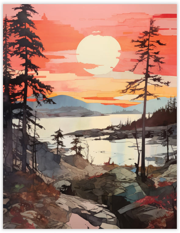 Sunrise Lake Blank Notecard